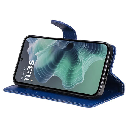 For Motorola Moto G35 5G Case Solid Color Leather Mobile Cover Wallet Stand with Strap