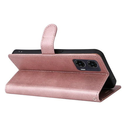 For Motorola Moto G35 5G Case Solid Color Leather Mobile Cover Wallet Stand with Strap
