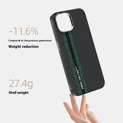 ABEEL For iPhone 14 Case PC + TPU + Aluminum Alloy + PU Leather Phone Cover Compatible with MagSafe