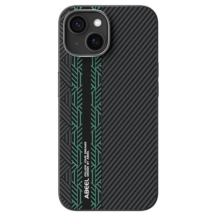 ABEEL For iPhone 13 Case PC + TPU + Aluminum Alloy + PU Leather Phone Cover Compatible with MagSafe - Texture 2