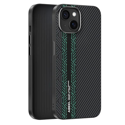 ABEEL For iPhone 13 Case PC + TPU + Aluminum Alloy + PU Leather Phone Cover Compatible with MagSafe