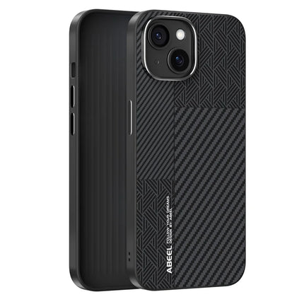 ABEEL For iPhone 13 Case PC + TPU + Aluminum Alloy + PU Leather Phone Cover Compatible with MagSafe