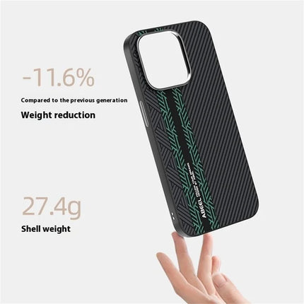 ABEEL For iPhone 13 Pro Max Case PC + TPU + Aluminum Alloy + PU Leather Phone Cover Compatible with MagSafe