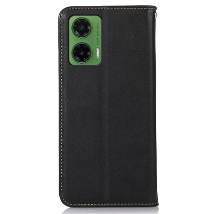 KHAZNEH For Motorola Moto G35 5G Case Genuine Cow Leather Wallet Phone Cover Nappa Texture