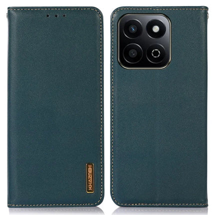 KHAZNEH For Honor X7c 4G / 200 Smart 5G / Play 60 Plus 5G Case Genuine Cow Leather Wallet Phone Cover Nappa Texture - Green