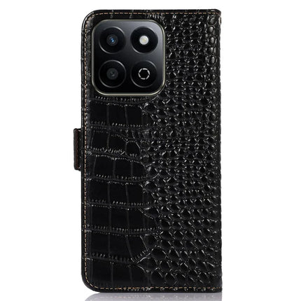 For Honor X7c 4G / 200 Smart 5G / Play 60 Plus 5G Case Crocodile Texture Genuine Cow Leather Phone Wallet Cover