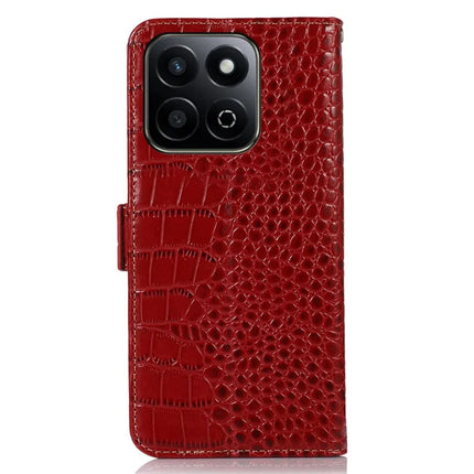 For Honor X7c 4G / 200 Smart 5G / Play 60 Plus 5G Case Crocodile Texture Genuine Cow Leather Phone Wallet Cover