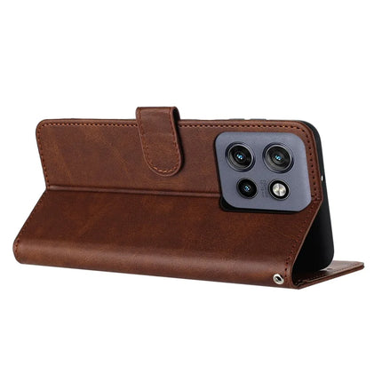 For Motorola Edge 50 Neo 5G / Moto S50 5G / Thinkphone 25 5G Case Flip Stand PU Leather Wallet Phone Cover Calf Texture