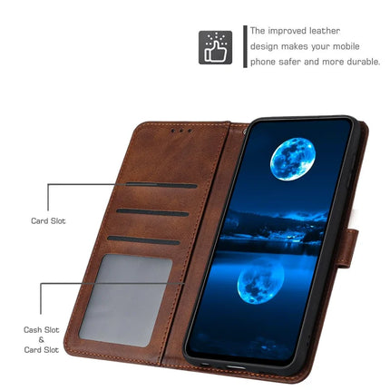 For Motorola Edge 50 Neo 5G / Moto S50 5G / Thinkphone 25 5G Case Flip Stand PU Leather Wallet Phone Cover Calf Texture