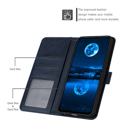 For Motorola Edge 50 Neo 5G / Moto S50 5G / Thinkphone 25 5G Case Flip Stand PU Leather Wallet Phone Cover Calf Texture