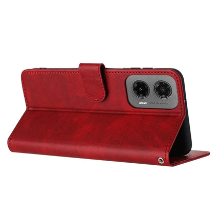 For Motorola Moto G35 5G Case Flip Stand PU Leather Wallet Phone Cover Calf Texture