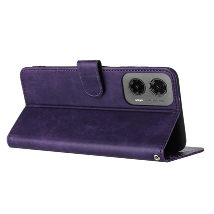 For Motorola Moto G35 5G Case Flip Stand PU Leather Wallet Phone Cover Calf Texture