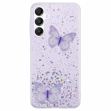 WANLONFENG AW Series for Samsung Galaxy A16 4G / 5G Case with Screen Film TPU Phone Cover PVC Butterfly Epoxy