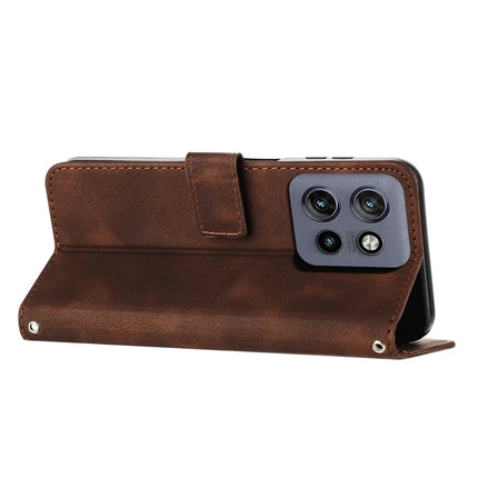 For Motorola Edge 50 Neo 5G / Moto S50 5G / Thinkphone 25 5G Case Handbag Imprinted Triangle Leather Phone Cover