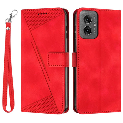 For Motorola Moto G55 5G Case Handbag Imprinted Triangle Leather Phone Cover - Red