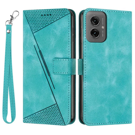 For Motorola Moto G55 5G Case Handbag Imprinted Triangle Leather Phone Cover - Green