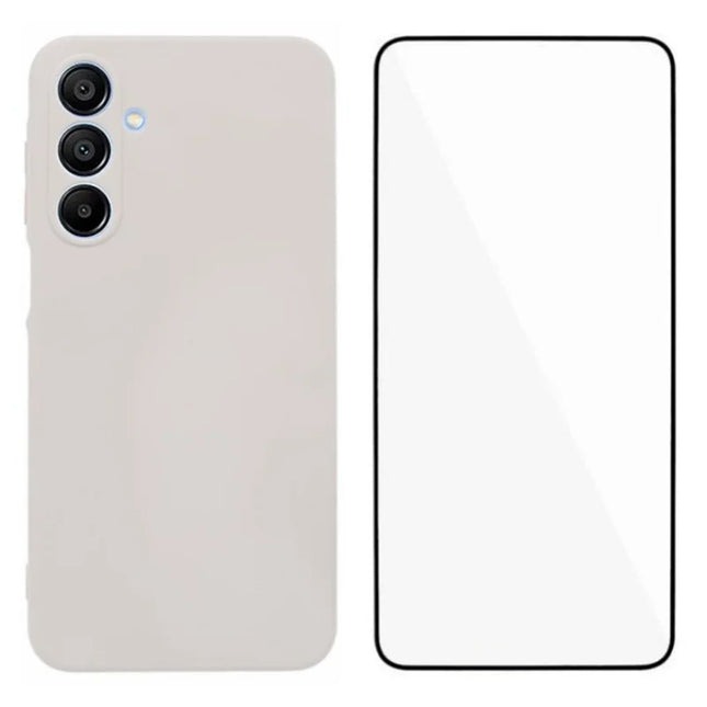 WANLONFENG RB2 Series for Samsung Galaxy A16 4G / 5G Case TPU Phone Cover with Screen Protector - White