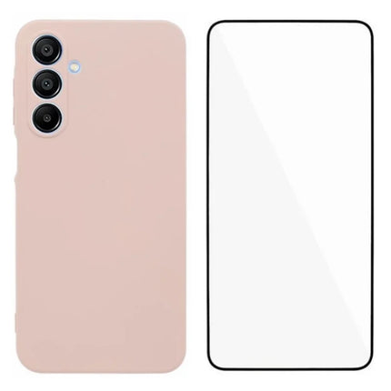 WANLONFENG RB2 Series for Samsung Galaxy A16 4G / 5G Case TPU Phone Cover with Screen Protector - Pink