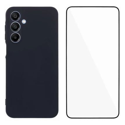 WANLONFENG RB2 Series for Samsung Galaxy A16 4G / 5G Case TPU Phone Cover with Screen Protector - Black