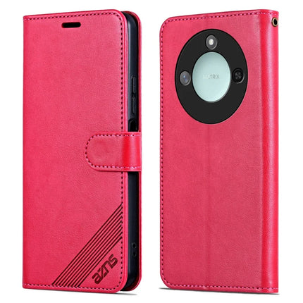 AZNS For Honor X60 5G Case Anti-Scratch PU Leather Stand Wallet Phone Cover - Red