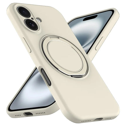 For iPhone 16 Plus Case Compatible with MagSafe Rotating Metal Kickstand PC + Silicone Phone Cover
