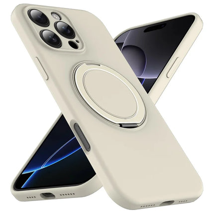 For iPhone 16 Pro Max Case Compatible with MagSafe Rotating Metal Kickstand PC + Silicone Phone Cover
