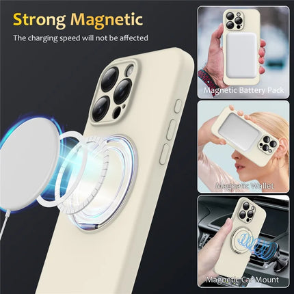 For iPhone 16 Pro Max Case Compatible with MagSafe Rotating Metal Kickstand PC + Silicone Phone Cover