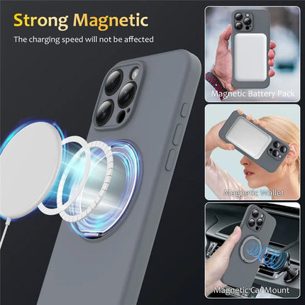 For iPhone 16 Pro Max Case Compatible with MagSafe Rotating Metal Kickstand PC + Silicone Phone Cover