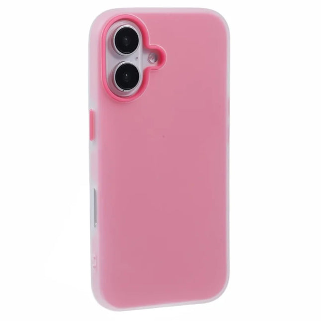 For iPhone 16 Plus Case Detachable TPU Shockproof Phone Cover - Rose
