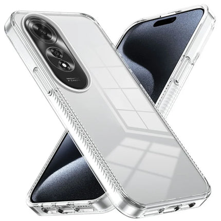 For Oppo A60 4G Clear Phone Case TPU+PC Anti-Slip Drop-Proof Back Cover