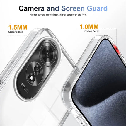 For Oppo A60 4G Clear Phone Case TPU+PC Anti-Slip Drop-Proof Back Cover