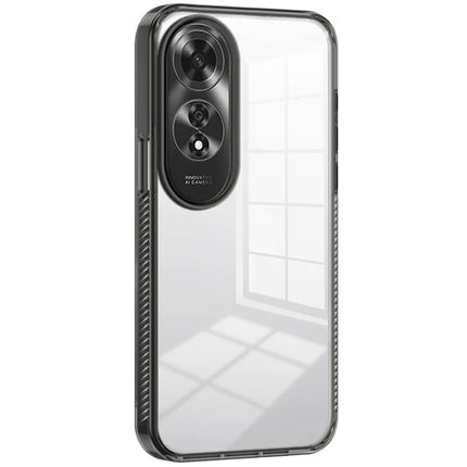 For Oppo A60 4G Clear Phone Case TPU+PC Anti-Slip Drop-Proof Back Cover - Black