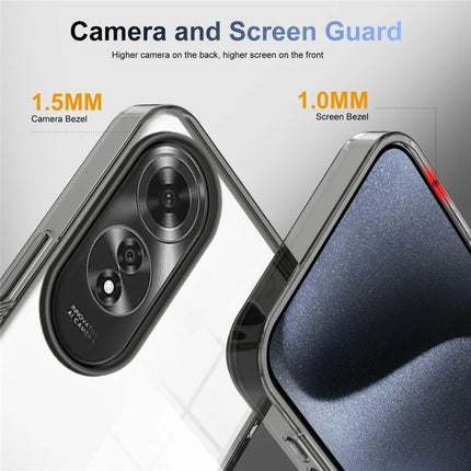 For Oppo A60 4G Clear Phone Case TPU+PC Anti-Slip Drop-Proof Back Cover