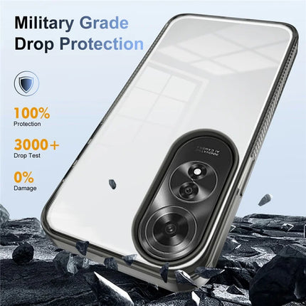 For Oppo A60 4G Clear Phone Case TPU+PC Anti-Slip Drop-Proof Back Cover