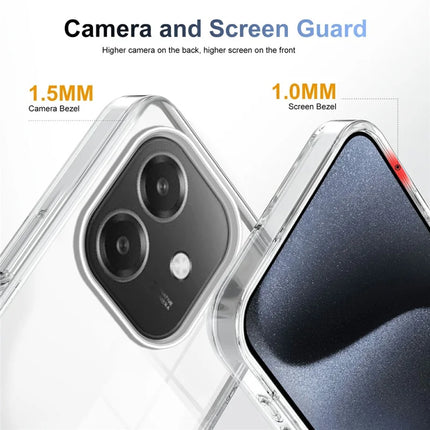 For Oppo A40 4G Clear Phone Case TPU+PC Anti-Slip Drop-Proof Back Cover