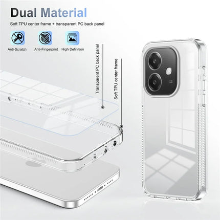 For Oppo A40 4G Clear Phone Case TPU+PC Anti-Slip Drop-Proof Back Cover