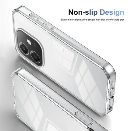 For Oppo A40 4G Clear Phone Case TPU+PC Anti-Slip Drop-Proof Back Cover