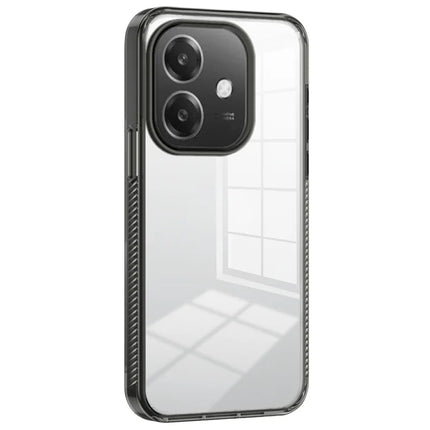 For Oppo A40 4G Clear Phone Case TPU+PC Anti-Slip Drop-Proof Back Cover - Black