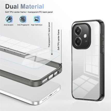 For Oppo A40 4G Clear Phone Case TPU+PC Anti-Slip Drop-Proof Back Cover