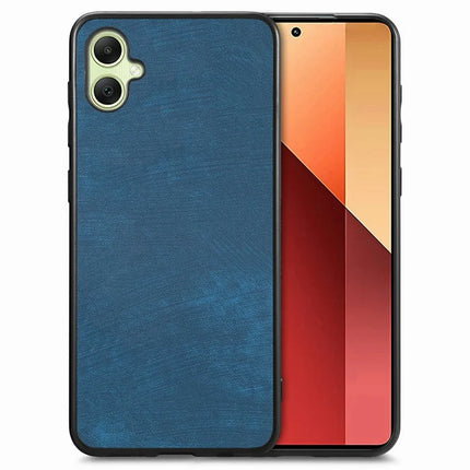 For Samsung Galaxy A06 Case Retro Leather + TPU Shockproof Protective Phone Cover - Blue