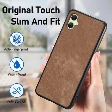 For Samsung Galaxy A06 Case Retro Leather + TPU Shockproof Protective Phone Cover