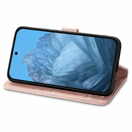 For Google Pixel 9 / Pixel 9 Pro Leather Case Four-Leaf Clover Wallet Phone Cover