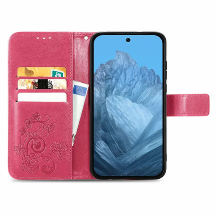 For Google Pixel 9 / Pixel 9 Pro Leather Case Four-Leaf Clover Wallet Phone Cover
