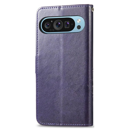 For Google Pixel 9 / Pixel 9 Pro Leather Case Four-Leaf Clover Wallet Phone Cover