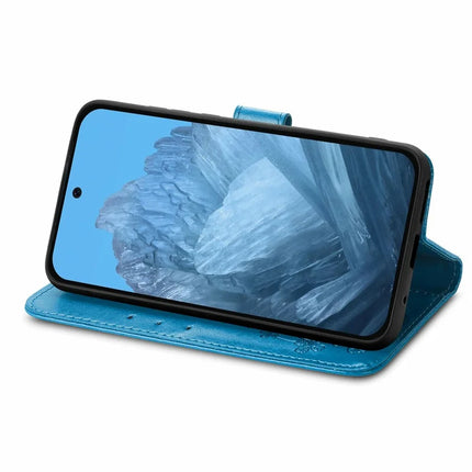 For Google Pixel 9 / Pixel 9 Pro Leather Case Four-Leaf Clover Wallet Phone Cover