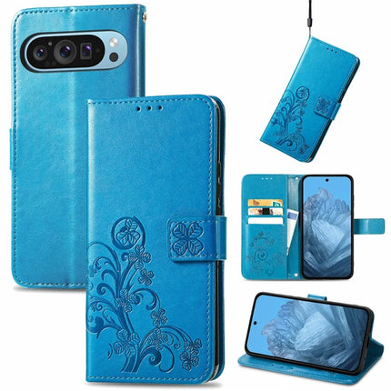 For Google Pixel 9 / Pixel 9 Pro Leather Case Four-Leaf Clover Wallet Phone Cover