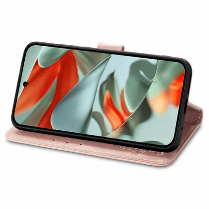 For Google Pixel 9 Pro XL Leather Case Four-Leaf Clover Wallet Phone Cover