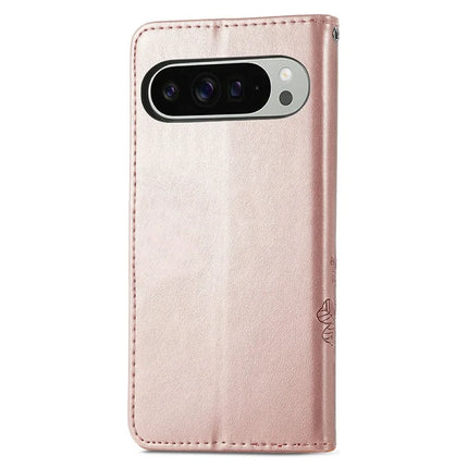 For Google Pixel 9 Pro XL Leather Case Four-Leaf Clover Wallet Phone Cover