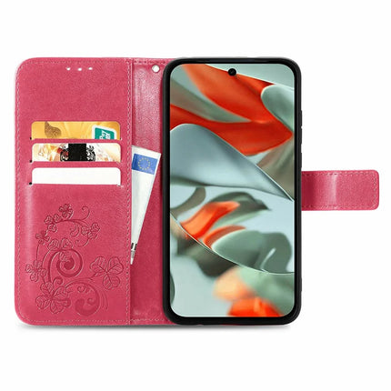 For Google Pixel 9 Pro XL Leather Case Four-Leaf Clover Wallet Phone Cover