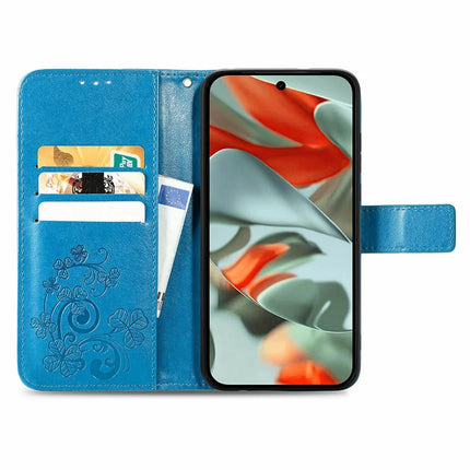 For Google Pixel 9 Pro XL Leather Case Four-Leaf Clover Wallet Phone Cover